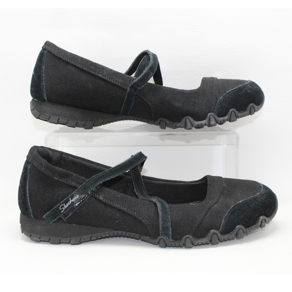 Skechers Relaxed Fit Black Memory Foam Mary Jane Flats 49405 Womens 9.5
